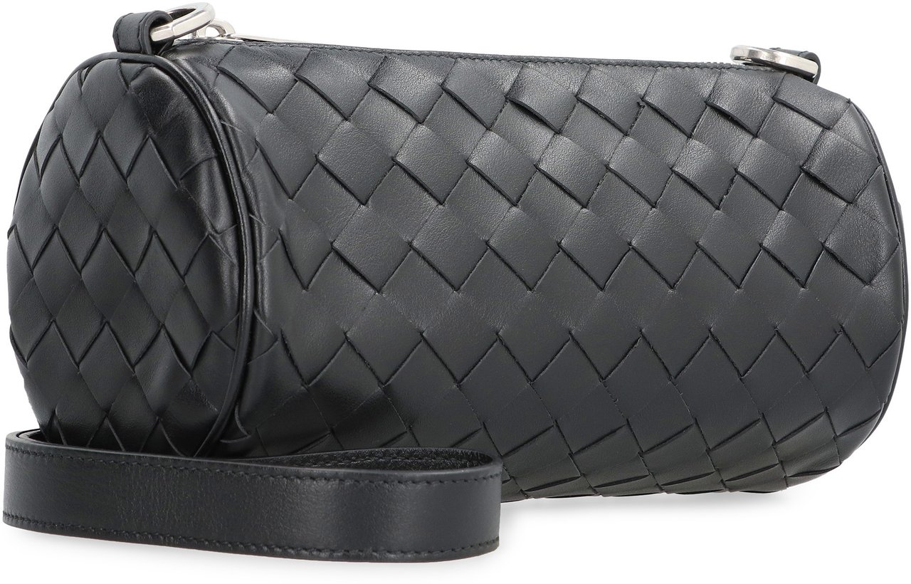 Bottega Veneta Barrel Leather crossbody bag Zwart