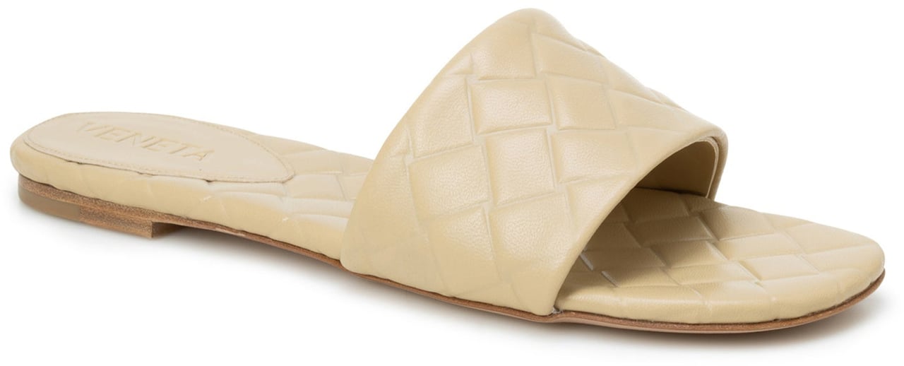 Bottega Veneta Amy Leather Sandals Beige