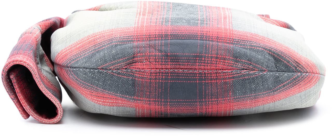 Bottega Veneta Mini Printed Leather Tartan Jodie Grijs