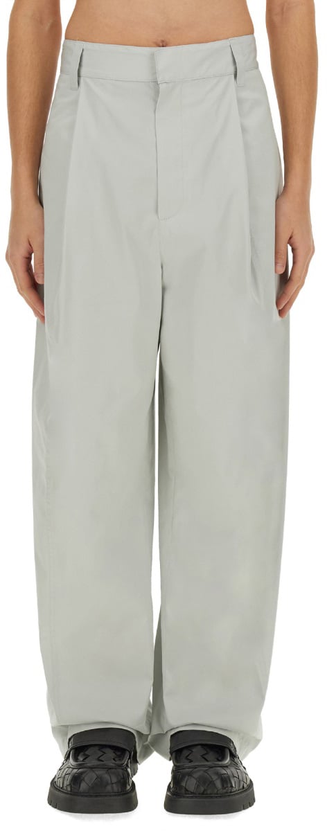 Bottega Veneta Tailored Silk and Cotton Blend Pants Wit