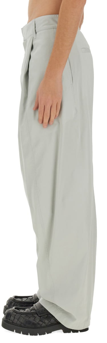 Bottega Veneta Tailored Silk and Cotton Blend Pants Wit