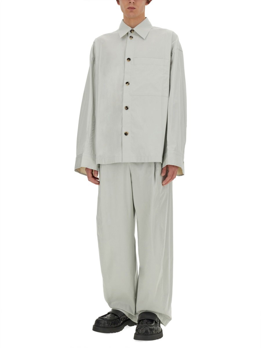 Bottega Veneta Tailored Silk and Cotton Blend Pants Wit