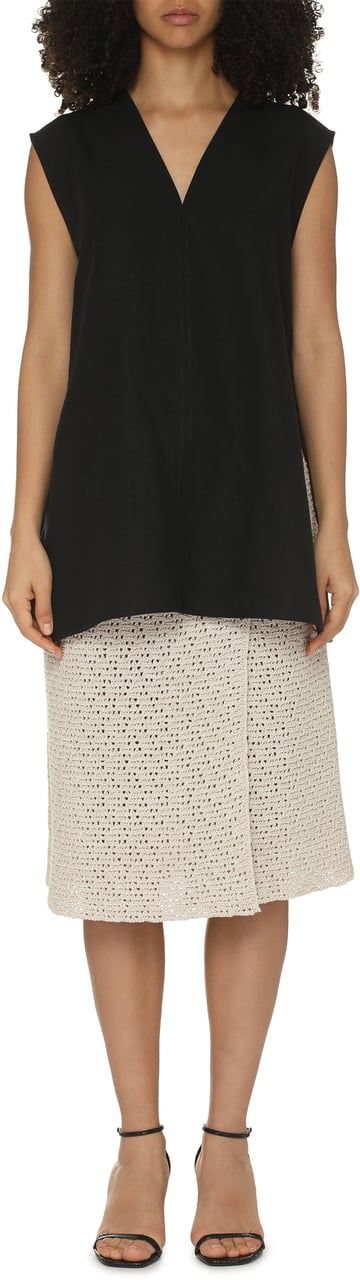 Bottega Veneta Cotton wrap skirt Neutraal