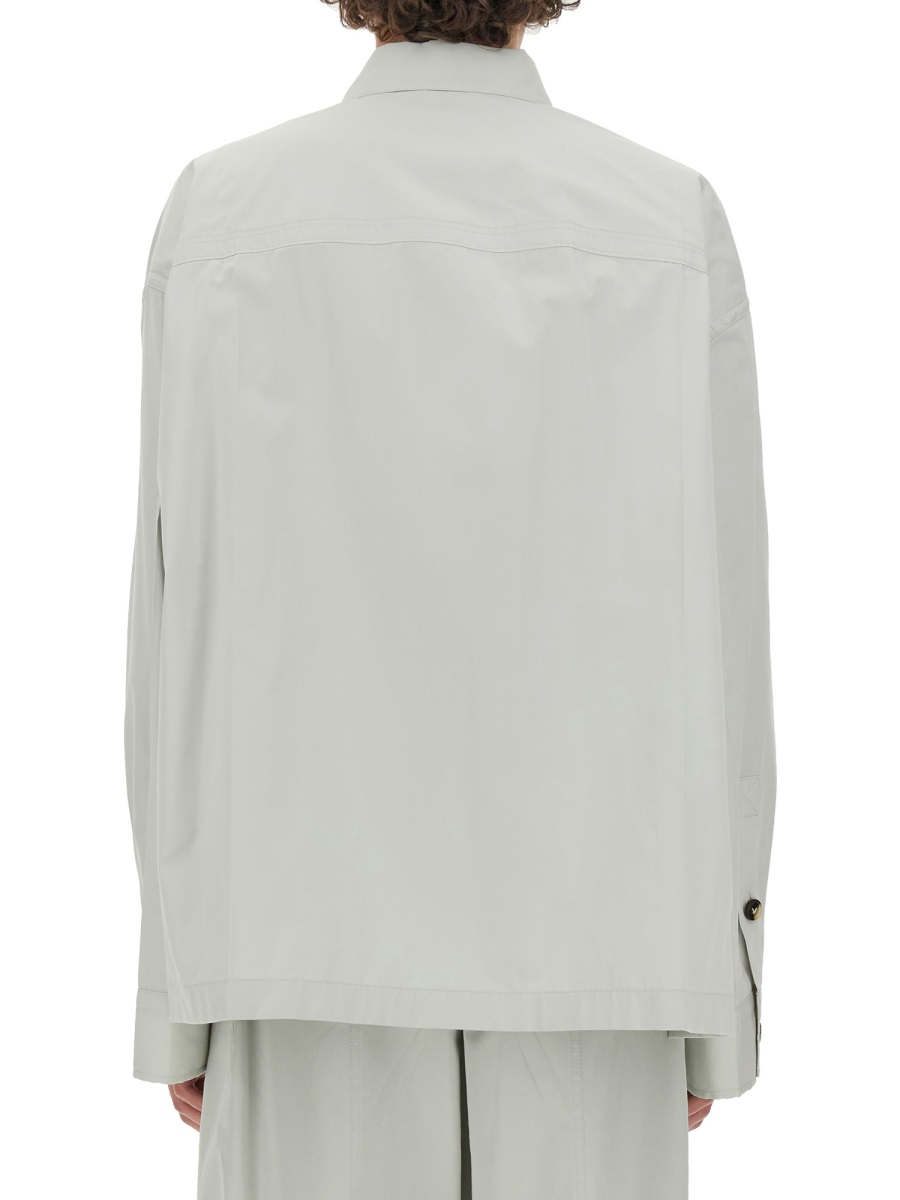 Bottega Veneta Smooth Tailored Cotton Shirt with Pointed Collar Wit