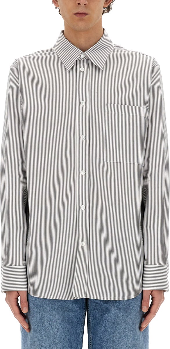 Bottega Veneta Classic Cotton Shirt with Structured Collar Wit