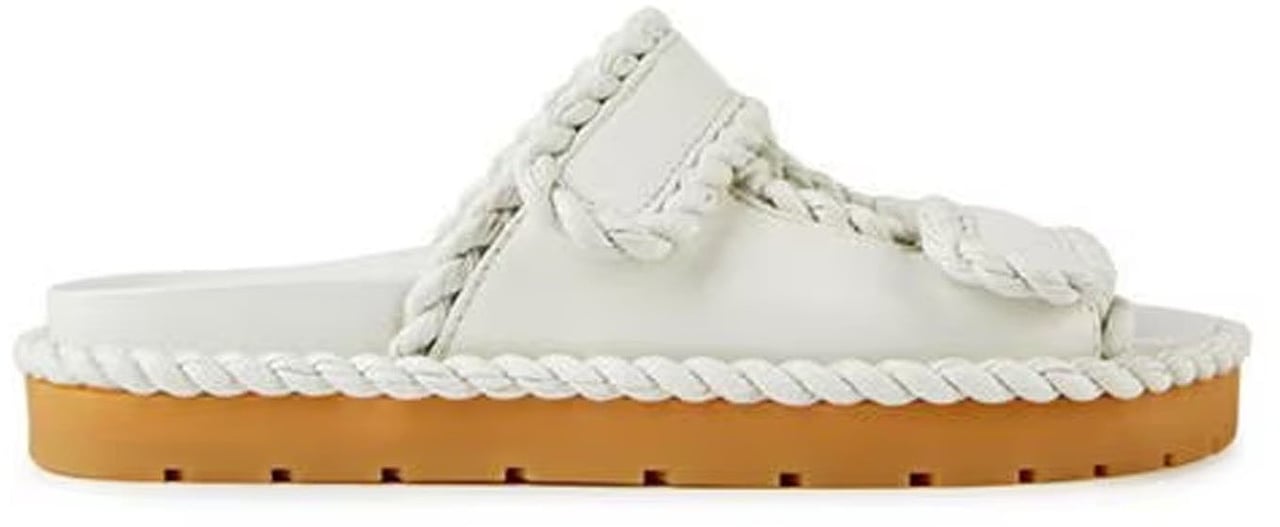 Bottega Veneta Bottega Veneta Jack Flat Mule Sandals Wit