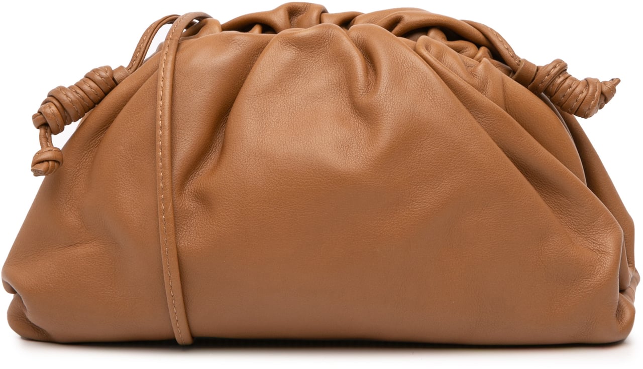 Bottega Veneta Lambskin The Mini Pouch Crossbody Bruin