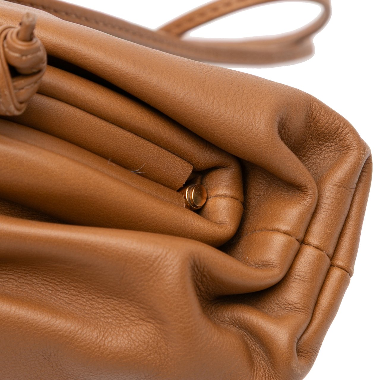 Bottega Veneta Lambskin The Mini Pouch Crossbody Bruin