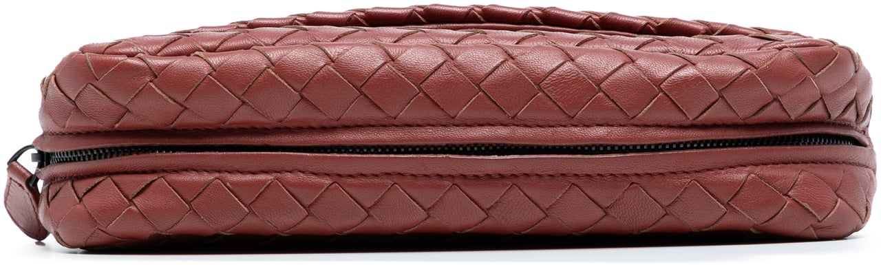 Bottega Veneta Mini Nappa Intrecciato Expandable Chain Flap Crossbody Rood