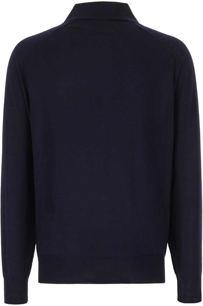 Bottega Veneta Bottega Veneta Navy blue wool polo shirt Blauw