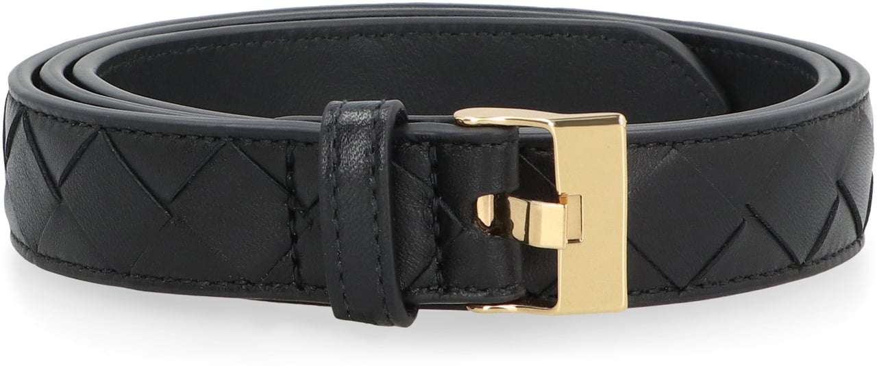 Bottega Veneta Watch Intrecciato nappa belt Zwart