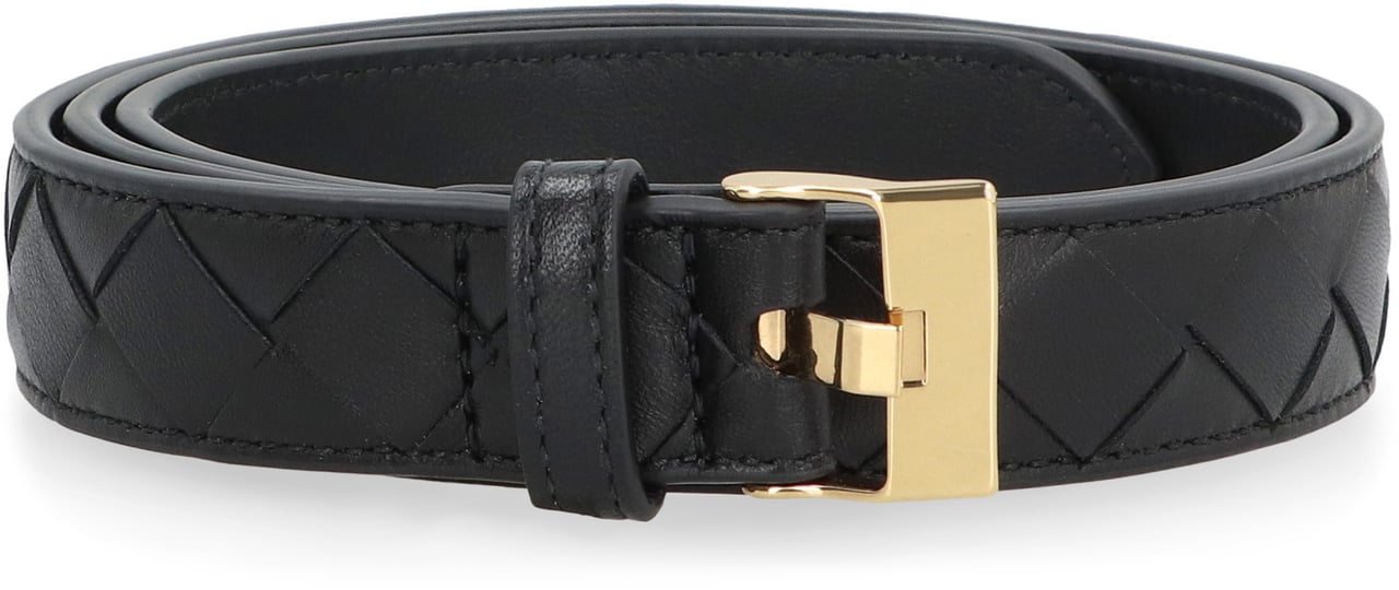 Bottega Veneta Watch Intrecciato nappa belt Zwart