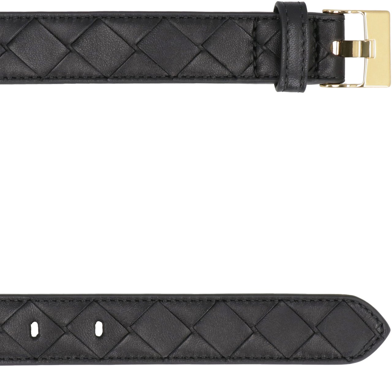 Bottega Veneta Watch Intrecciato nappa belt Zwart