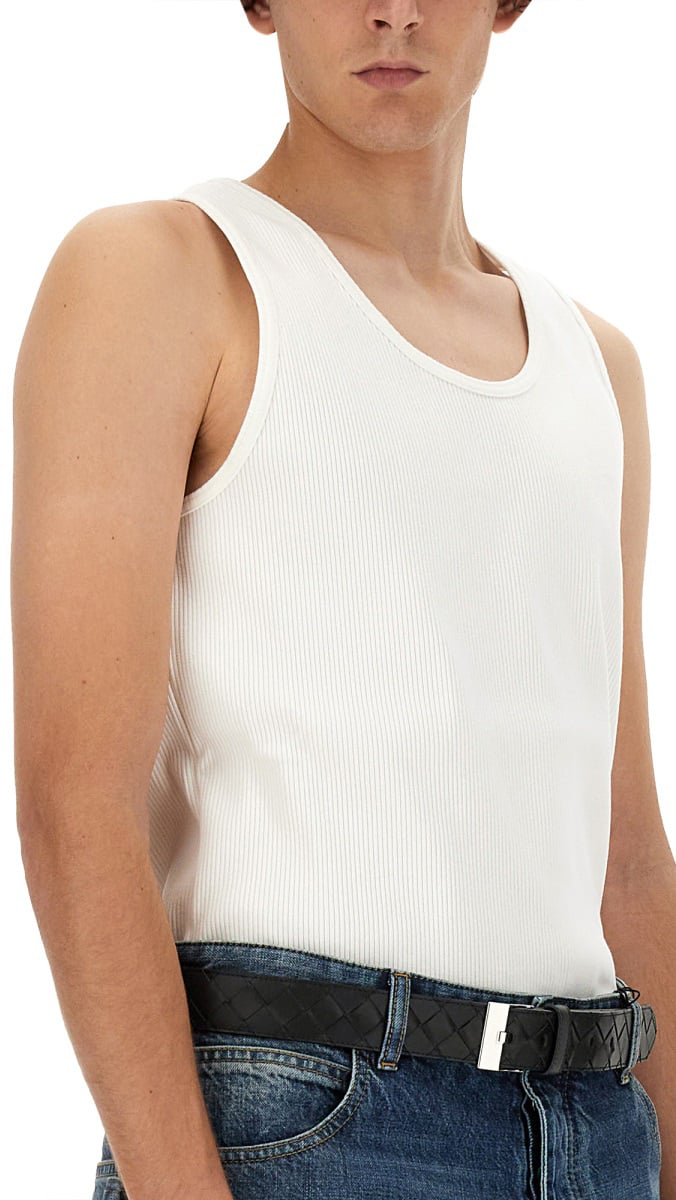 Bottega Veneta Cotton Jersey Top with Tailored Silhouette Neutraal