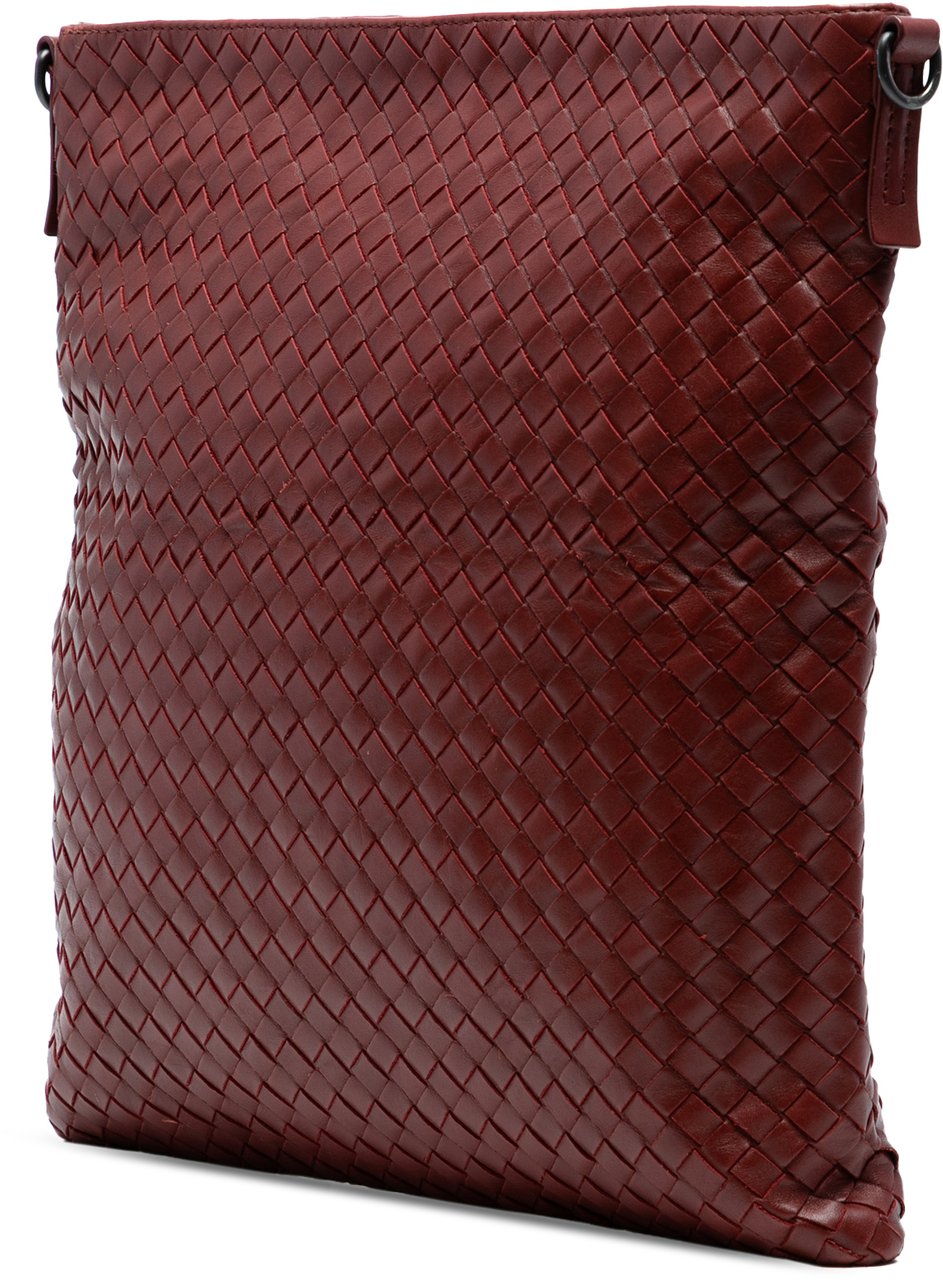 Bottega Veneta Nappa Intrecciato Crossbody Rood