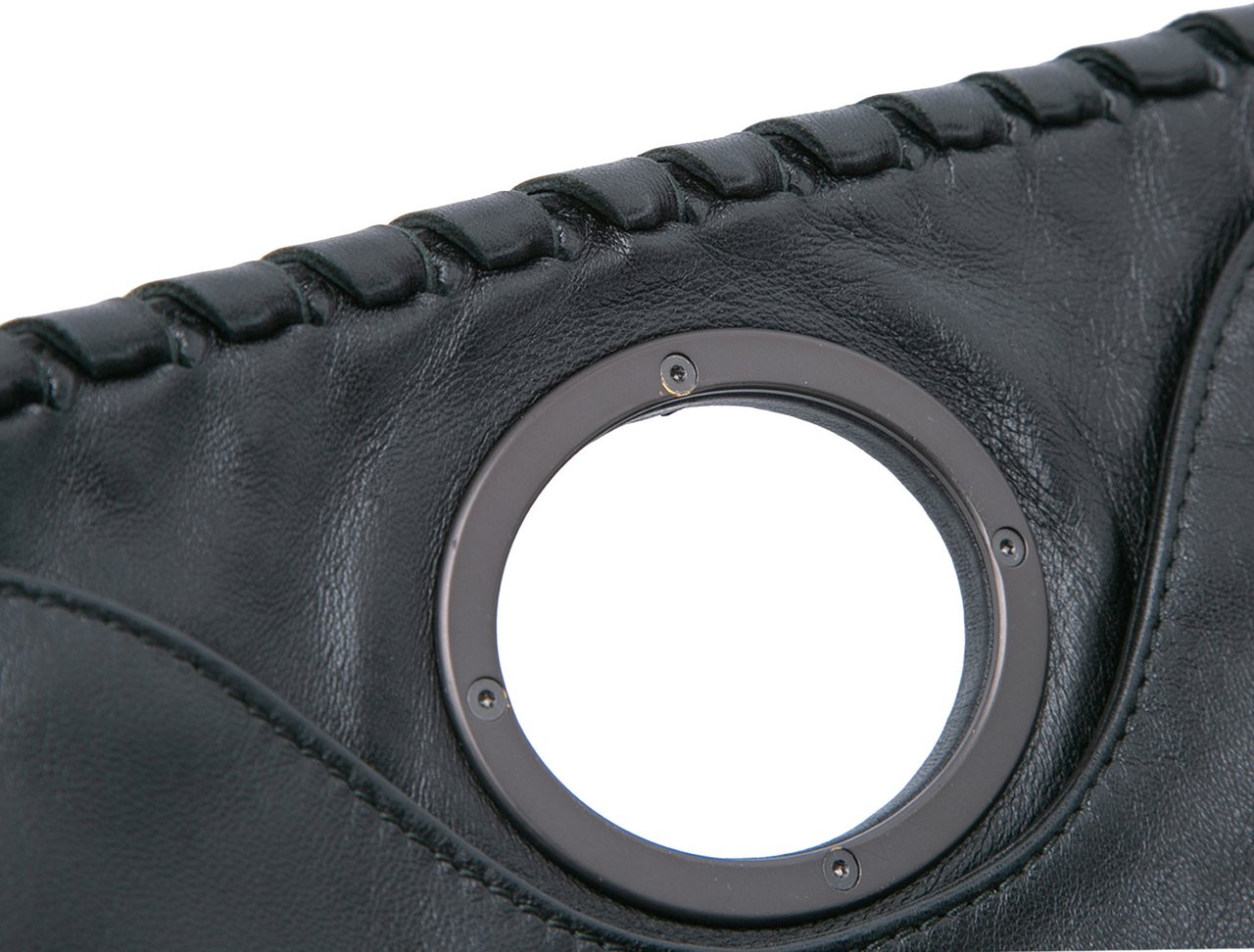 Bottega Veneta Nappa Intrecciato Turn Lock Clutch Zwart