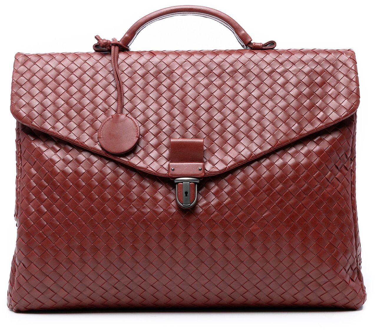 Bottega Veneta Nappa Intrecciato Briefcase Rood