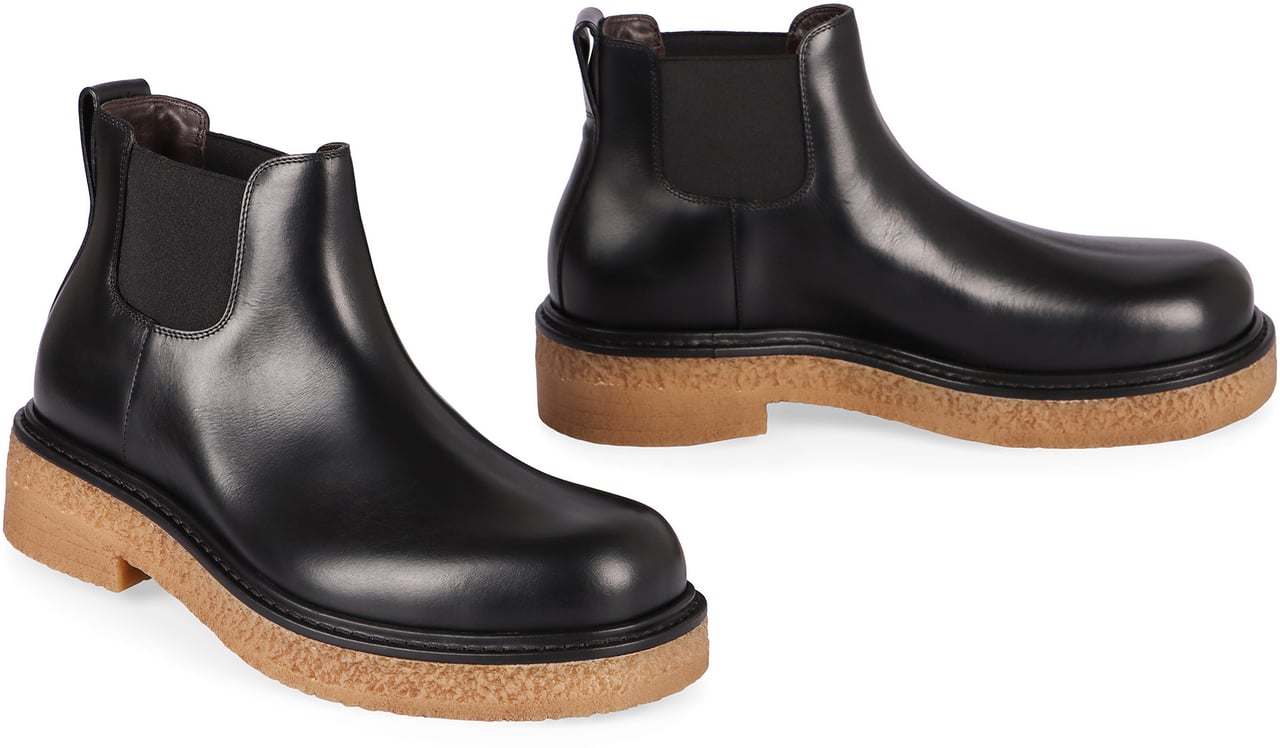 Bottega Veneta Haddock leather Chelsea boots Zwart