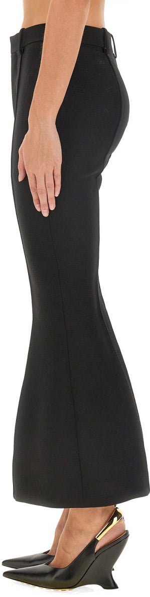 Bottega Veneta Regular Fit Wool Trousers with Tailored Silhouette Zwart