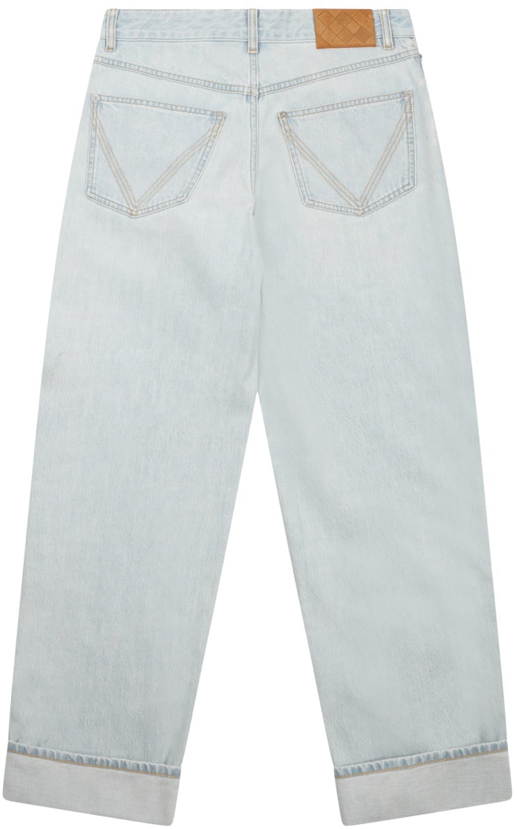 Bottega Veneta Wide-Leg Jeans With Light Bleach Wash Wit