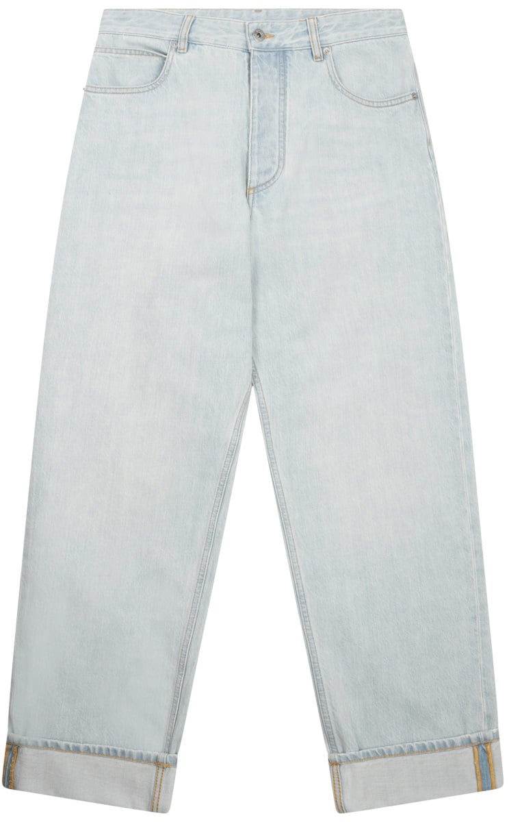 Bottega Veneta Wide-Leg Jeans With Light Bleach Wash Wit