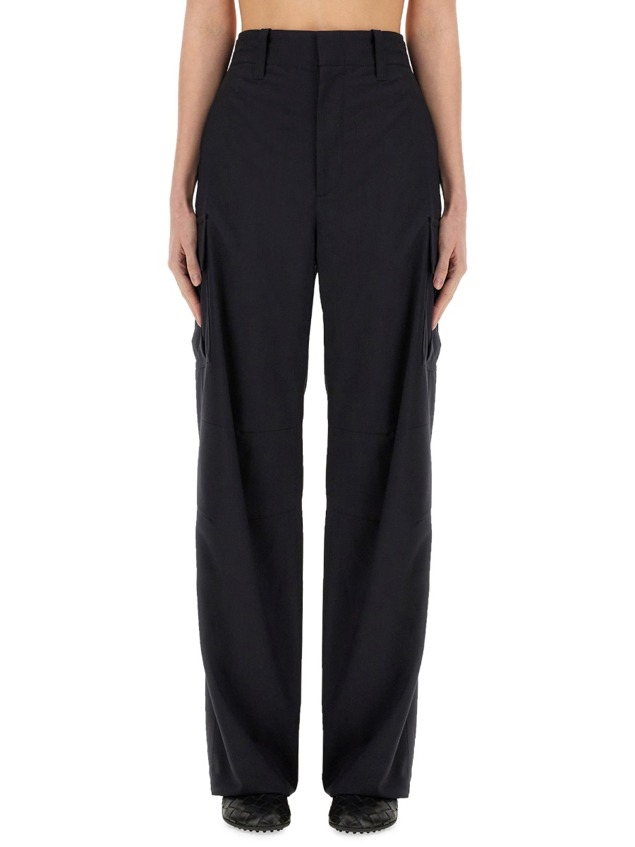 Bottega Veneta Tailored Wool Cargo Pants with Functional Pockets Zwart
