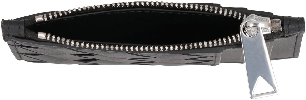 Bottega Veneta Leather card holder Zwart