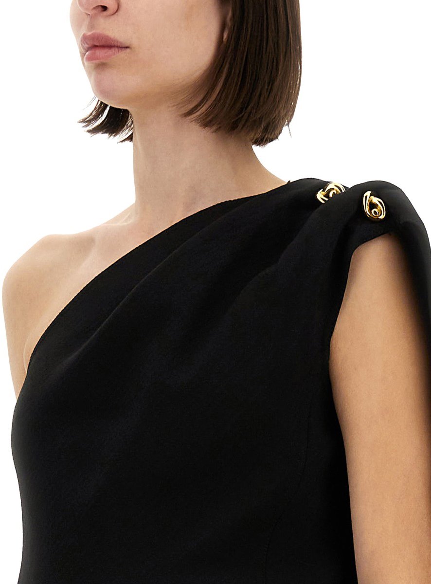 Bottega Veneta Tailored Crepe Top with Minimalist Design Zwart