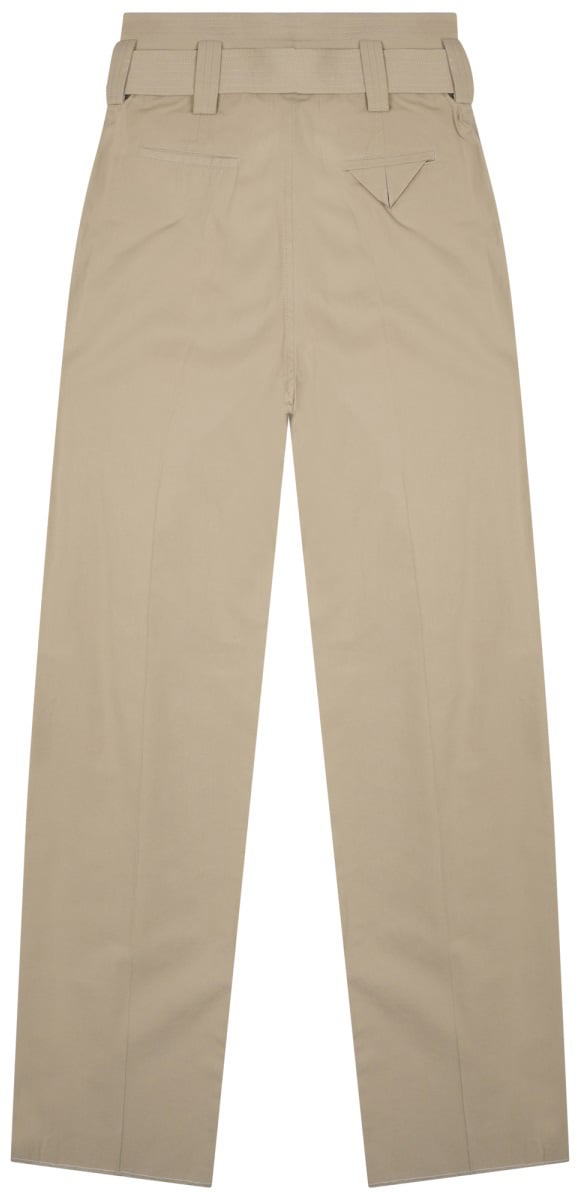 Bottega Veneta High Waist Wide Leg Pants With Belt Neutraal