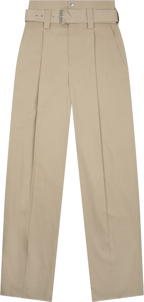 Bottega Veneta High Waist Wide Leg Pants With Belt Neutraal