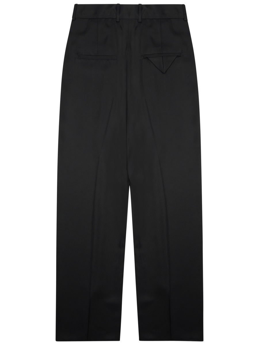 Bottega Veneta Silk Blend Tailored Pants With High Waist Zwart