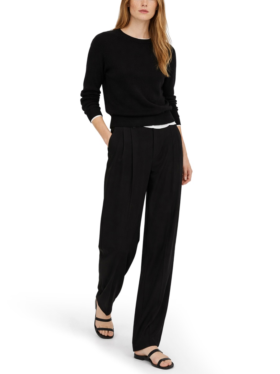 Bottega Veneta Silk Blend Tailored Pants With High Waist Zwart