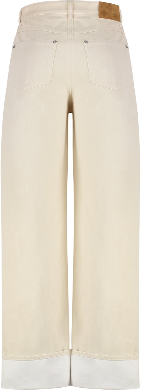 Bottega Veneta Wide leg jeans with cuffs Neutraal