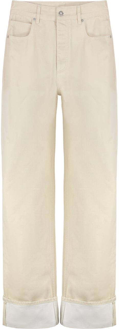 Bottega Veneta Wide leg jeans with cuffs Neutraal