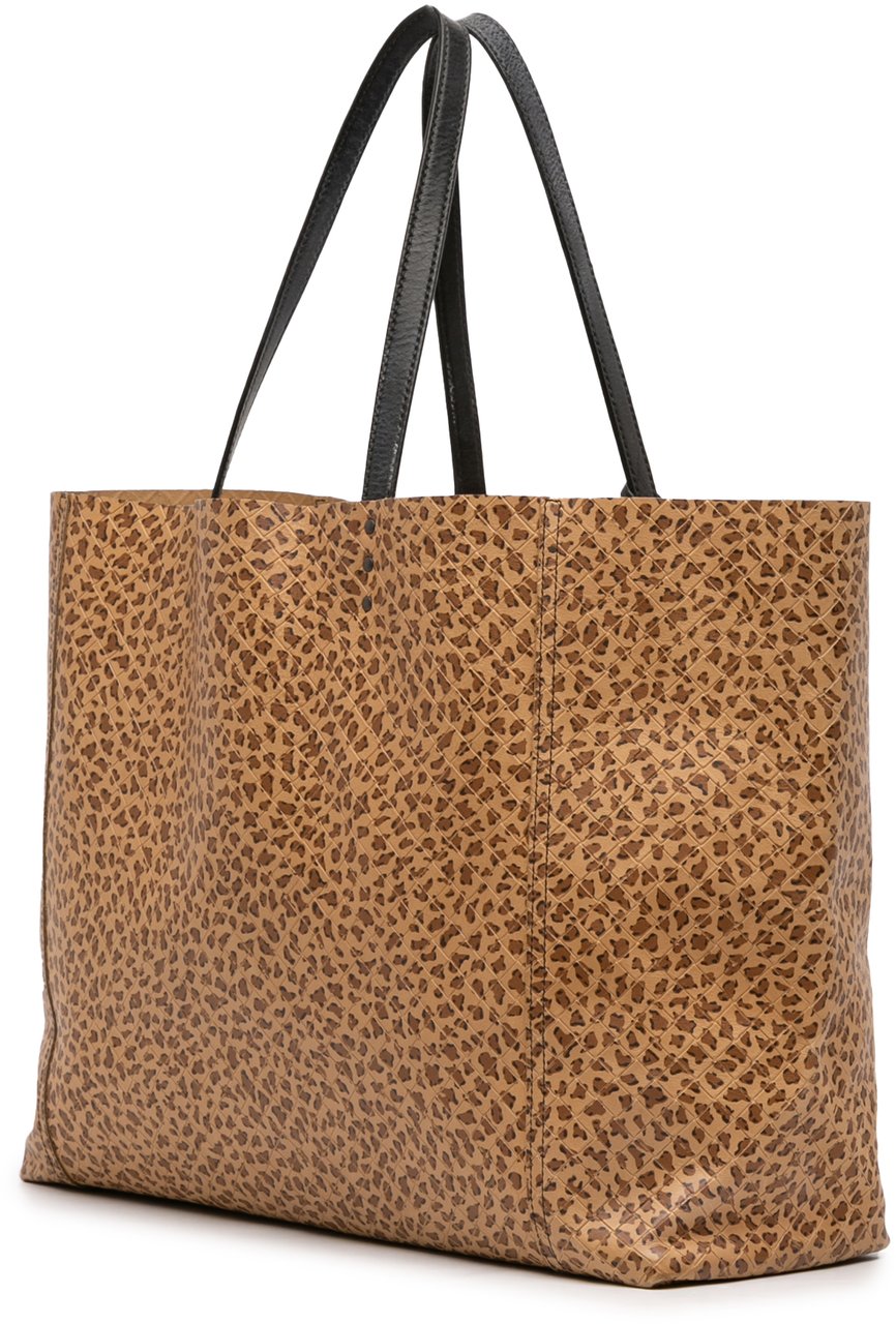 Bottega Veneta Printed Nappa Intrecciomirage Butterfly Tote Bruin