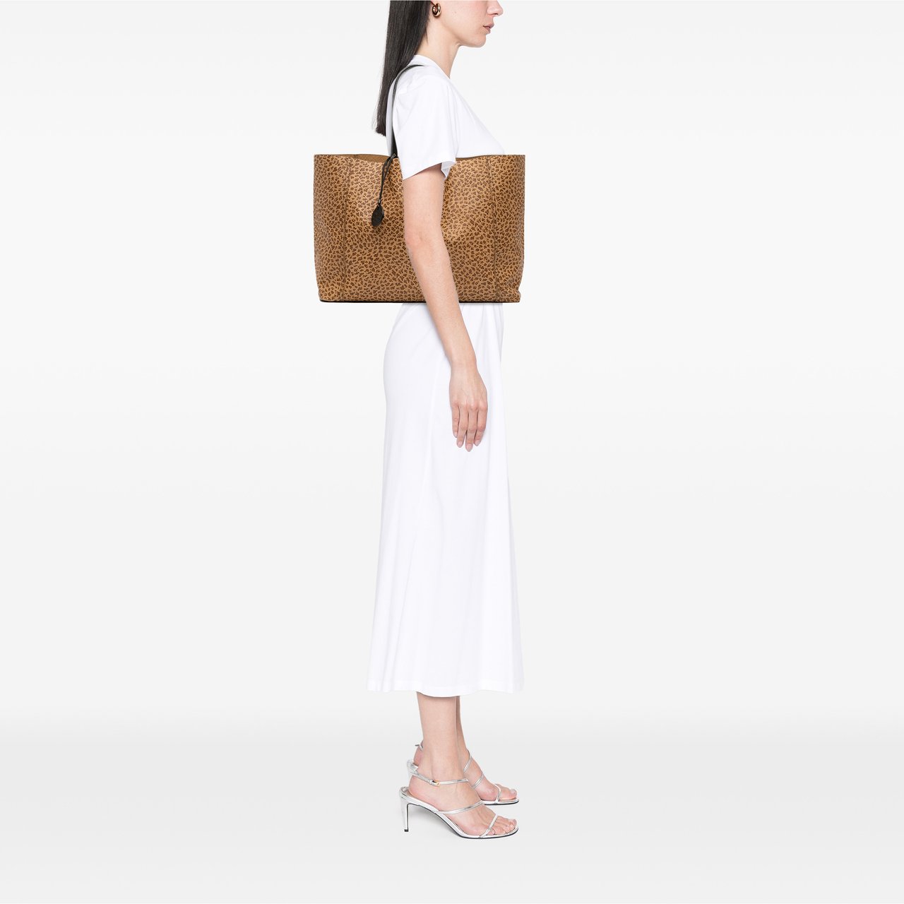 Bottega Veneta Printed Nappa Intrecciomirage Butterfly Tote Bruin