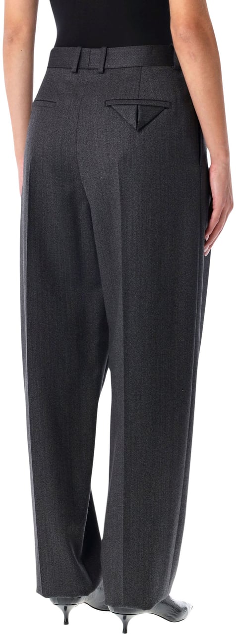 Bottega Veneta Bottega Veneta grey moiré wool pleated trousers Zwart