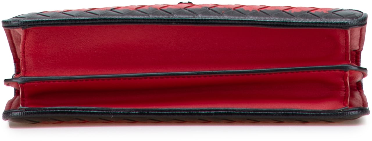 Bottega Veneta Nappa Intrecciato Glass Shoulder Bag Rood