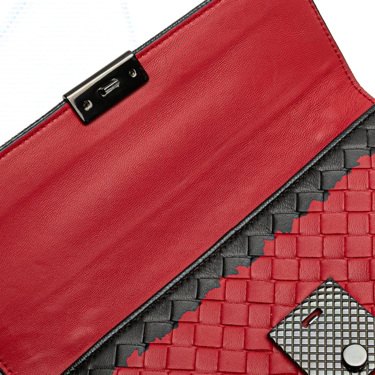 Bottega Veneta Nappa Intrecciato Glass Shoulder Bag Rood