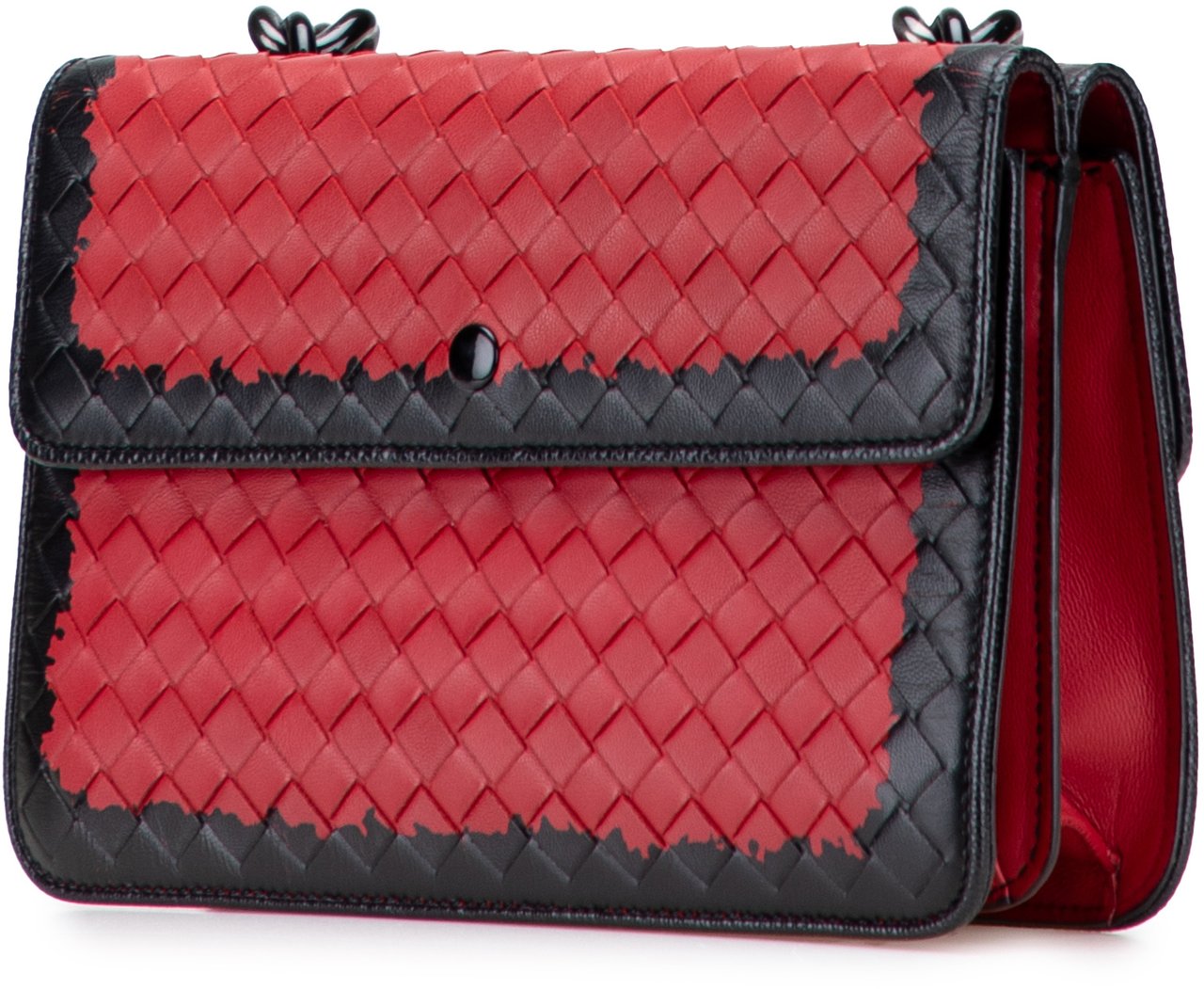 Bottega Veneta Nappa Intrecciato Glass Shoulder Bag Rood