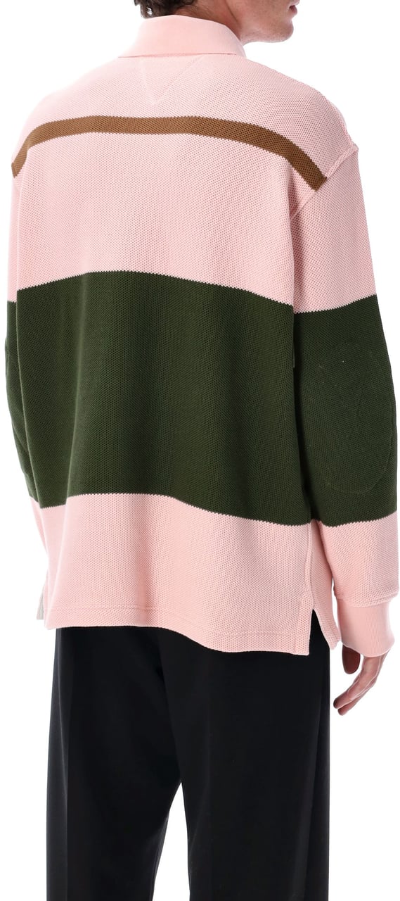 Bottega Veneta Bottega Veneta Striped Cotton Piqué Polo Sweater Roze