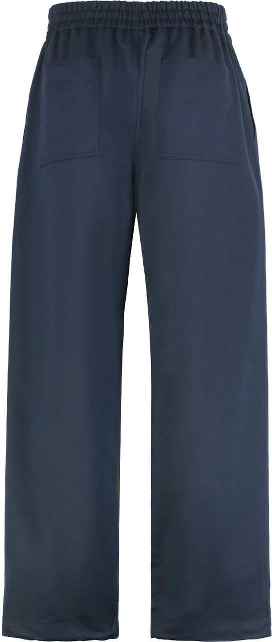 Bottega Veneta Silk and cotton twill trousers Blauw