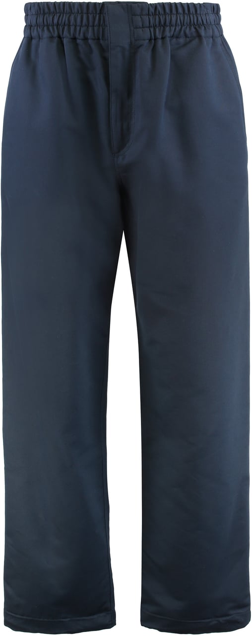 Bottega Veneta Silk and cotton twill trousers Blauw