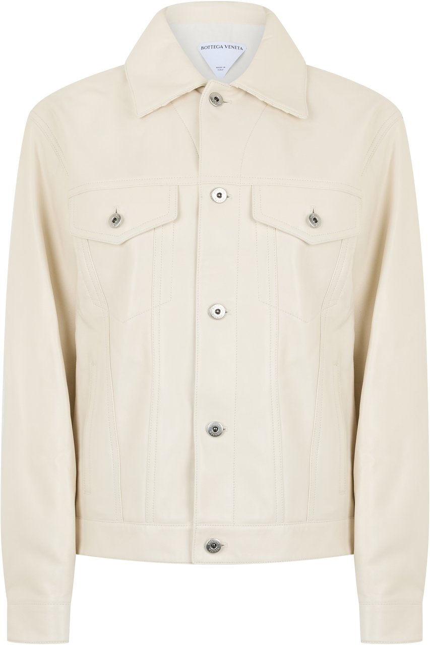 Bottega Veneta Smooth leather jacket Neutraal