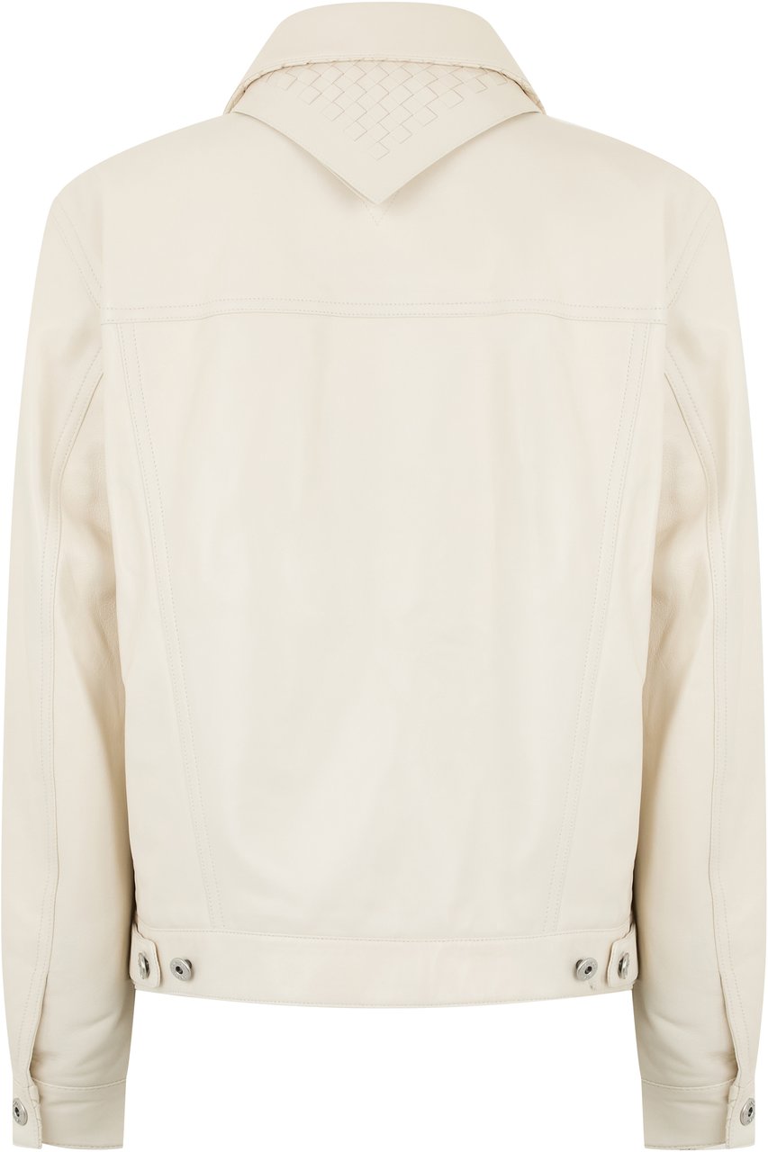 Bottega Veneta Smooth leather jacket Neutraal