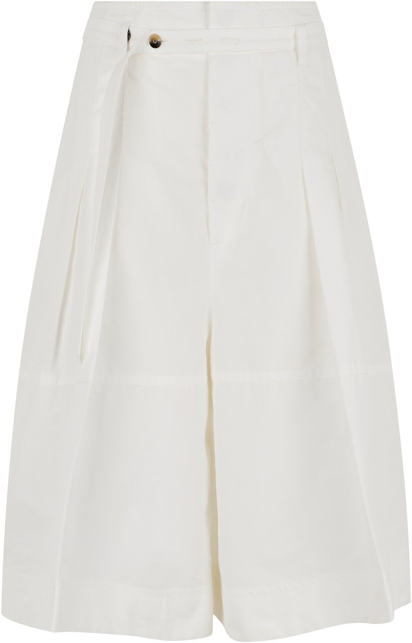 Bottega Veneta Culotte pants in cotton fabric Wit