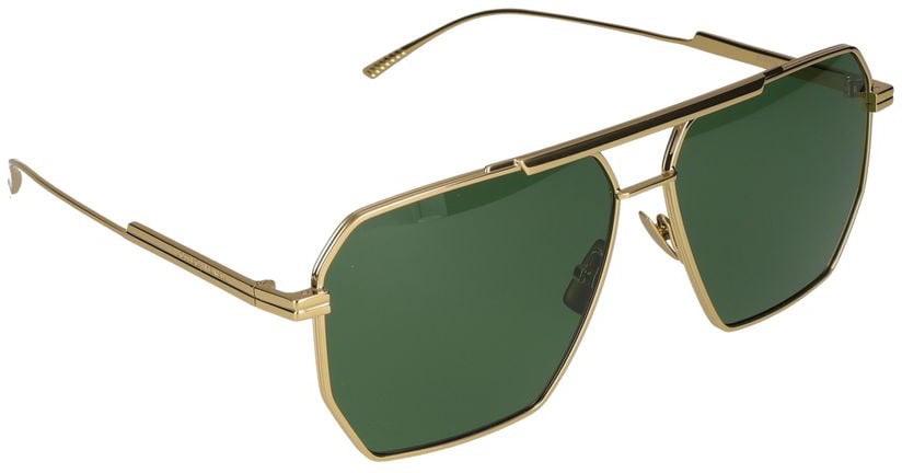 Bottega Veneta Sunglasses Bottega Veneta BV1012S 004 gold gold green 60/13/145 Grijs