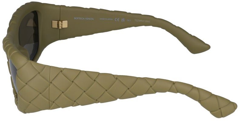 Bottega Veneta Bv1303s Oversized Textured Rectangle Sunglasses Zwart