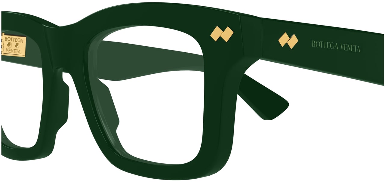 Bottega Veneta Eyeglasses Bottega Veneta BV1353O 008 Green Green Transpare 51/20/145 Zwart