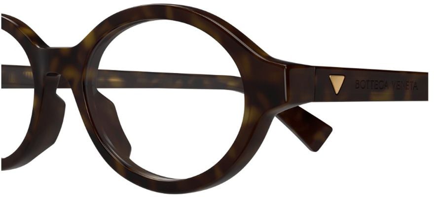 Bottega Veneta Bv1367o Rounded Tortoiseshell Eyeglasses Grijs